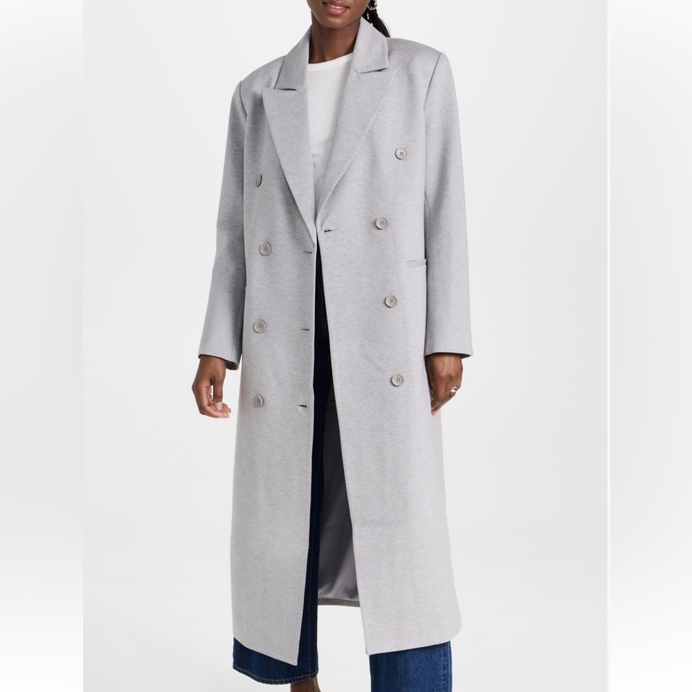 Good American Ponte Car Coat in Heather Gray